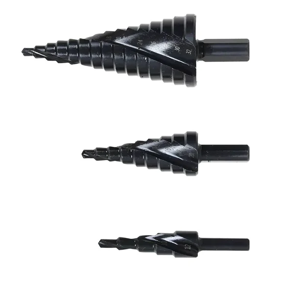 Vigor - 3Pcs/Set Hss Step Drill Bit Set Large Cone Titanium Bit Metal Hole Cutter
