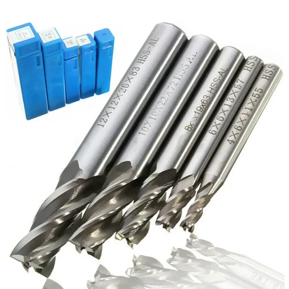 Vigor - 4 Flute Straight Shank End Mill Cutters Drill Bit Tools 4/6/8/10/12Mm Hss Cnc
