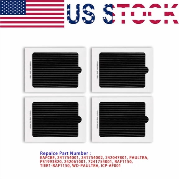 Vigor - 4Pc Air Fridge Filter For Electrolux Pure Eafcbf 242047801, 242047804, 242047805