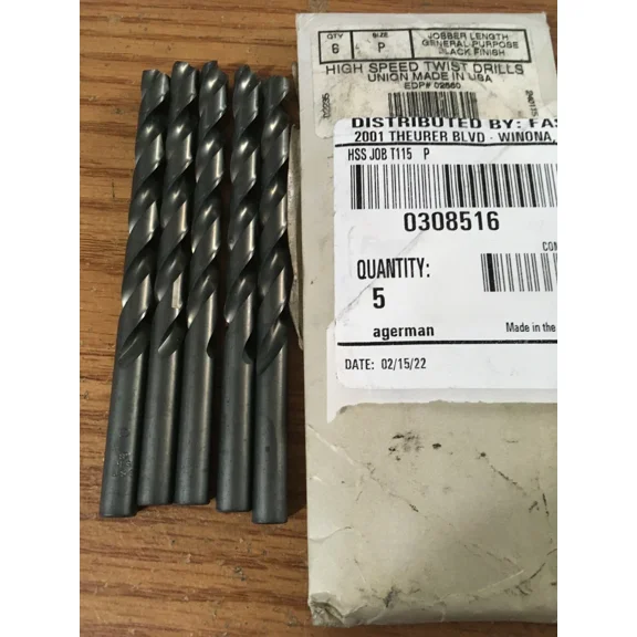 Vigor - (5) Ltr P Hss 118 Black Oxide Finish Jobber Drill