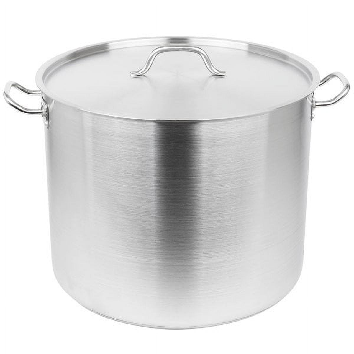 Vigor SS1 Series 80 Qt. Heavy-Duty Stainless Steel Aluminum-Clad Stock Pot  with Cover