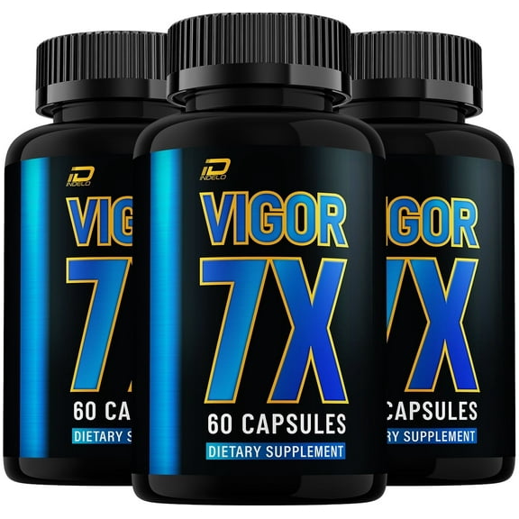 Vigor 7x for Men Capsules  Vigor7x Overall Health and Energy, Official Formula, Vigor 7x, All Natural Support Formula, 3 Pack, 180 Capsules