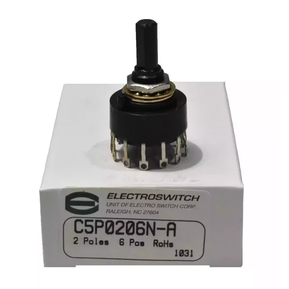 Vigor - Electroswitch C5P0206N-A Rotary Switch 2 Pole, 6 Pos New