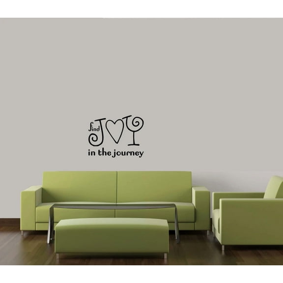 Vigor - Find Joy In The Journey Heart Family Wall Quote Decal Vinyl Home Lettering Art