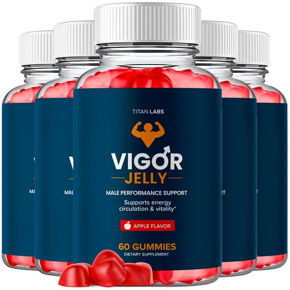 Vigor Jelly ACV Male Gummies Advanced Formula Vitamin Supplement VigorJelly (5 Pack)