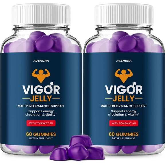 Vigor Jelly Gummy Natural Blend Advanced Formula for Active Lifestyle, 2 Pack (60 Gummies Each Bottle, 120 Gummies in Total)