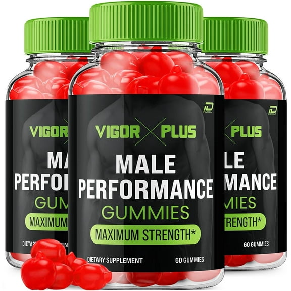 Vigor Plus Gummies for Men VigorPlus Male Virility Solution, Vigor Plus Overall Daily Health to Support Performance, 3 Pack, 180 Gummies