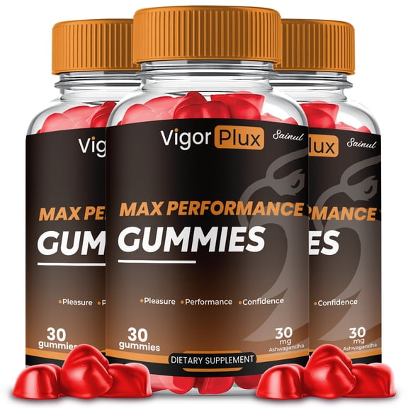 Vigor Plux Gummies for Men, Maximum Strength, Vigor Plus Gummy Supplement Confidence and Performance, All Natural Formula (3 Pack)