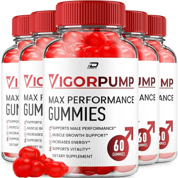 Vigor Pump Gummies for Men - VigorPump Male Performance Gummies, Energy, Male Enhancement, 5 Pack, 300 Gummies