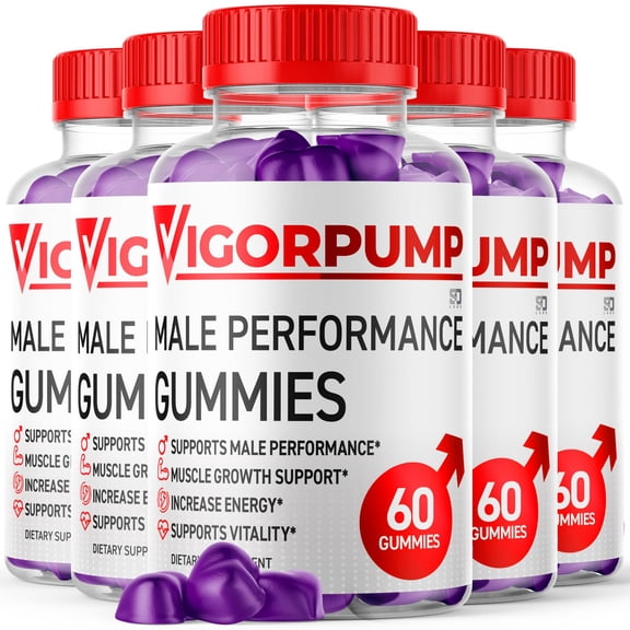 Vigor Pump Male Gummies Advanced Formula All Natural Vitamin Supplement VigorPump (5 Pack)