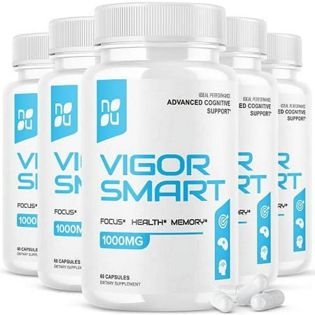 Vigor Smart Brain Booster Pills Advanced Cognitive Focus Support 1000mg (5 Pack - 300 Capsules)