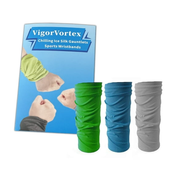 VigorVortex 3 Pairs Cooling Wristband Sweatbands Sports Wrist Wrap Sweat Bands for Men&Women Black 16*9cm