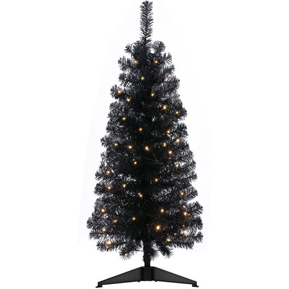VigorPro Pre-Lit Artificial Christmas Tree with Warmwhite Lights, 4ft Includes Stand, Tinsel, Decorate for The Holidays, Party and Home