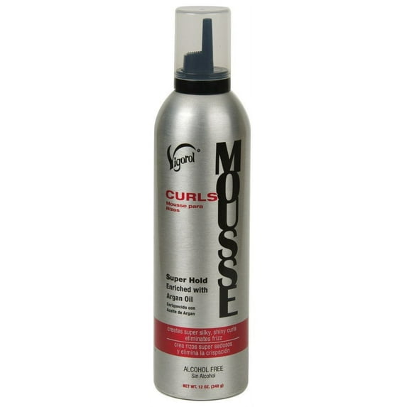Vigorol Hair Mousse Curl Super Hold With Argan Oil, 12 oz, 2 Pack