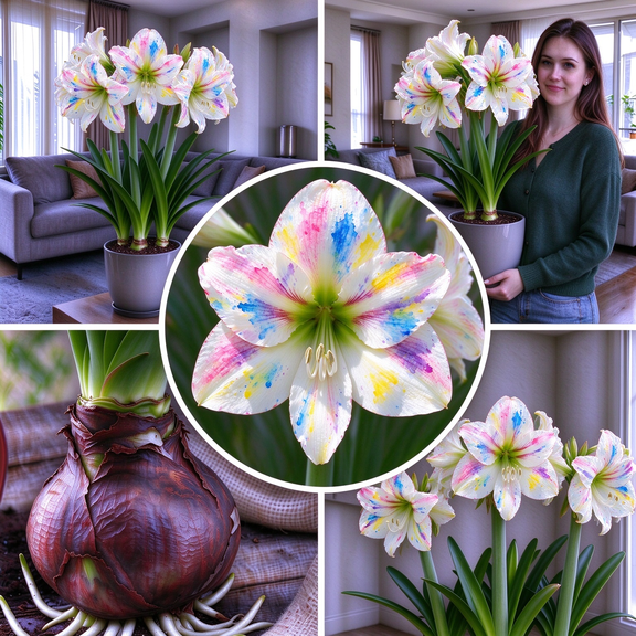 Vigorous Amaryllis Bulbs-Low Maintenance for Winter Blooms-Ideal for Indoor, Plant Pots & Planters
