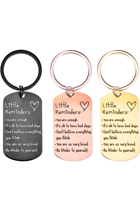 Little Reminders Keychain 3PCS Inspirational Key Ring You Are Enough Daily Affirmation Mental Health Positive Gifts