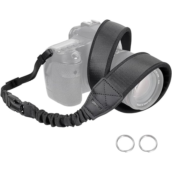 Vigorport Soft Padded Stretchable Camera Neck Strap for DSLR SLR Mirrorless Cameras, Adjustable Comfort Shoulder Strap for Photography