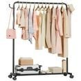thumbnail image 1 of VigorPro Heavy Duty Rolling Garment Rack，Mental Clothing Rack for Hanging with Stroage Shelf and Hooks（Black, 46"）, 1 of 8