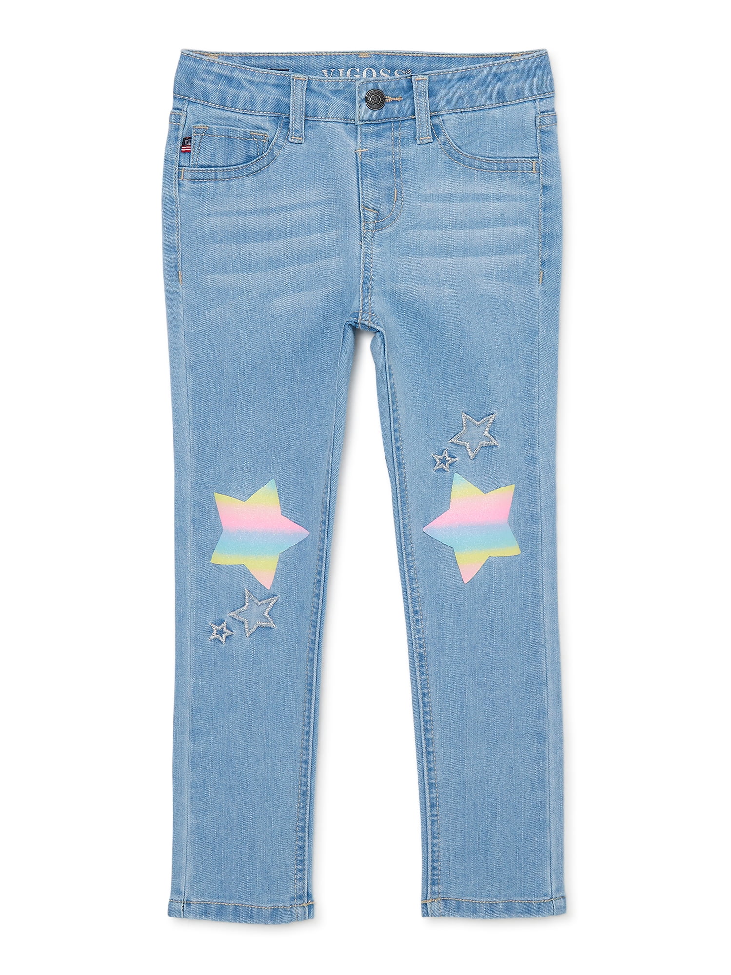 Vigoss Girls Knee Detail Denim Jeans Sizes 4 6X Walmart