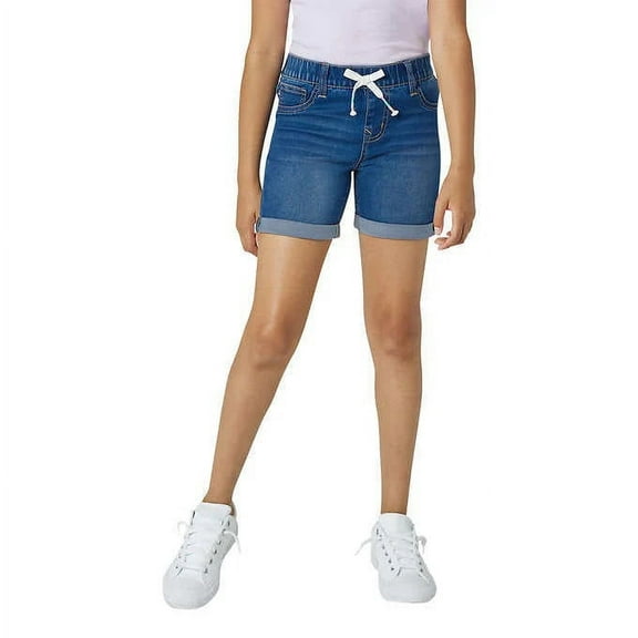 Vigoss Regular Rise Super Stretch Youth Girls Short | Dark Blue, Small (7/8)