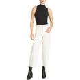 thumbnail image 1 of Vigoss Womens Jett Two Toned Raw Hem Cropped Jeans Ivory 27, 1 of 2
