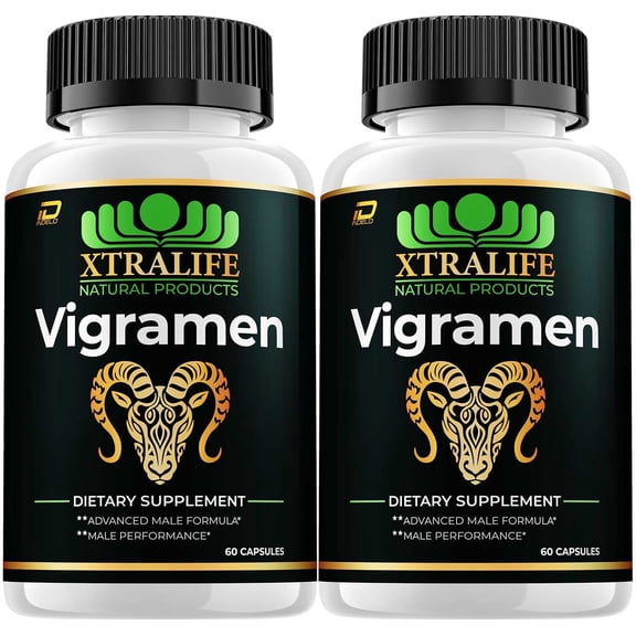 Vigramen for Men Capsules Overall Health and Energy, Official Formula, Vigramen, All Natural Support Formula, 2 Pack, 120 Capsules
