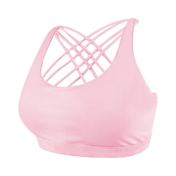 Viikei 2025 Bras Clearance Summer Fall Women's Plus Size Bra Women's Plus Size Ice Silk Cross Beautiful Back Yoga Fitness Sports Bra Underwear Women Vest