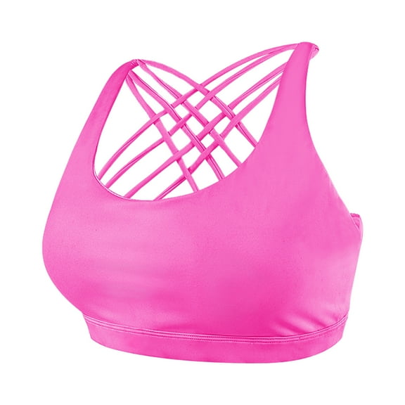 Viikei 2025 Bras Clearance Summer Fall Women's Plus Size Bra Women's Plus Size Ice Silk Cross Beautiful Back Yoga Fitness Sports Bra Underwear Women Vest