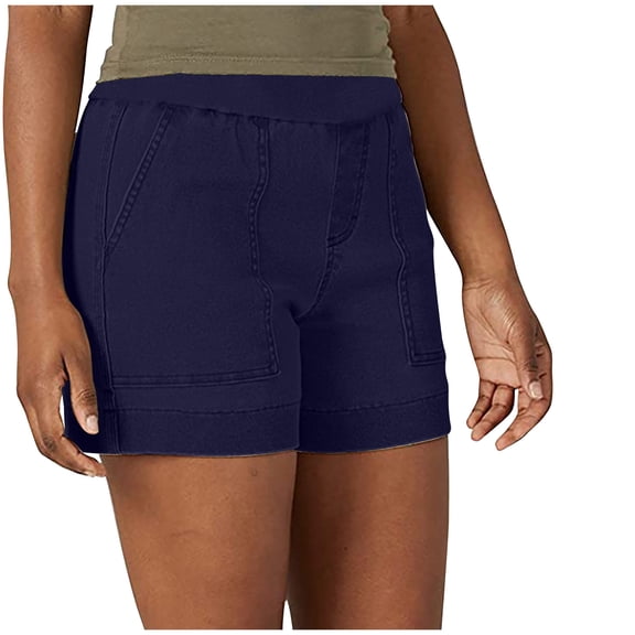 Viikei 2025 Summer Shorts for Women Plus Size Clearance Womens Stretch Twill Shorts Plus Size Thin Waist Pull On Regular Fit Hiking Shorts Summer Casual with Pockets