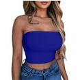 thumbnail image 1 of Viikei 2025 Summer Womens Clothes Under $5 Women's Solid Color Summer Fashion Casual Top Tube Top Strapless Blouse, 1 of 6