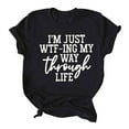 thumbnail image 1 of Summer Tops for Women Viikei 2025 Summer Womens Plus Size Clearance Women's Fashion Printed Plus Size O-Neck T-Shirts Short Sleeve Graphic Tee Tops, 1 of 3