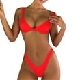 thumbnail image 1 of Viikei Bikini Set Swimwear for Women Plus Size Summer 2 Piece Solid Color High Cut Backless Bikini Set Beachwear Swimsuit, 1 of 8