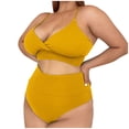 thumbnail image 1 of Viikei Bikini Set Swimwear for Women Summer Plus Size 2 Piece Fashion Solid Color High Waist Swimsuits, 1 of 5