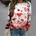 thumbnail image 1 of Viikei Blouses for Women Dressy,Women's Fall and Winter Valentine's Day Print Casual Long Sleeved Round Neck Hooded Sweatshirt Tops Blouse Red XXXXL, 1 of 5