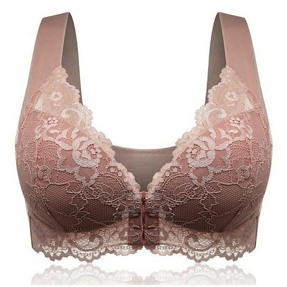 Viikei Women Bras Plus Size Womens Bras Clearance Bras for Women Sports front Closure Extra-Elastic Breathable Lace Trim Bra