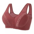 thumbnail image 1 of Viikei Bras for Women Sports Bras Wirefree Plus Size Simple Pattern Front Button Shaping Cup Lingerie, 1 of 6