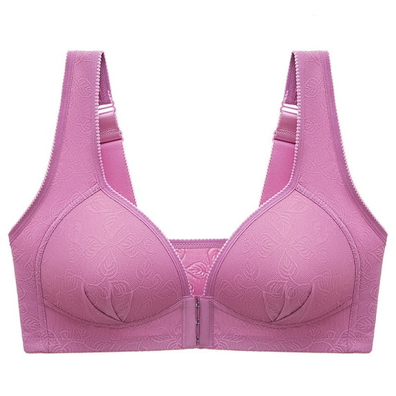 Viikei Bras for Women Sports Bras Wirefree Soild Small Cup Front Buckle Underwear
