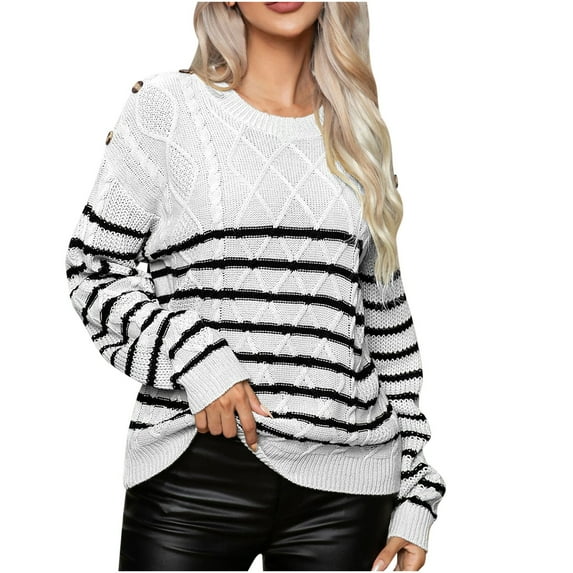 Viikei Cardigan Sweaters for Women Plus Size Fall Fashion Women Casual Comfortable Printing Button Long Sleeve Round-Neck Sweater