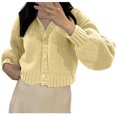 thumbnail image 1 of Viikei Cardigan Sweaters for Women Plus Size Women's Fashion Button Keep Warm Long Sleeve Solid V-Neck Short Sweater, 1 of 3