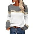 thumbnail image 1 of Viikei Cardigan Sweaters for Women Plus Size Women's Striped Color-matching Pullover Sweater, 1 of 1