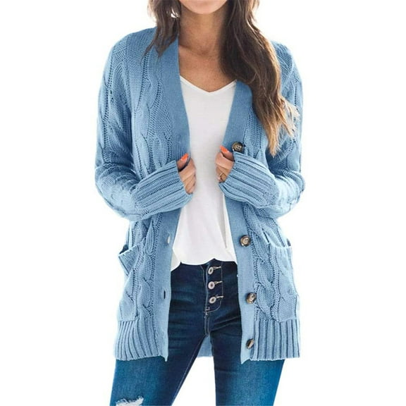 Viikei Cardigans for Women Plus Sizes Womens Boho Patchwork Cardigan Long Sleeve Open Front Knit Sweaters Coat Pockets
