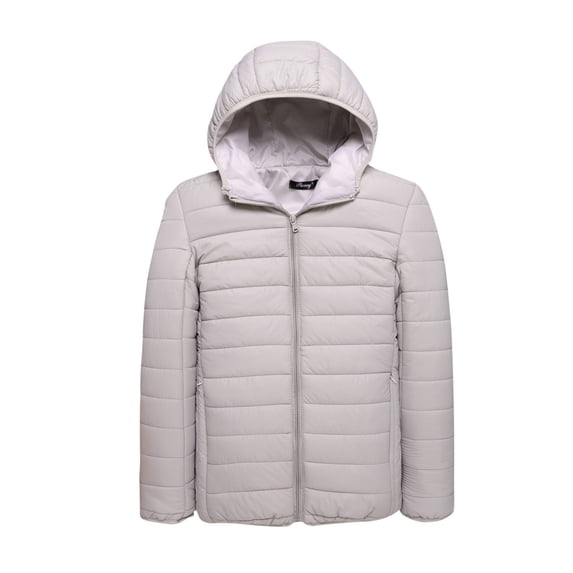 Viikei Coats for Men Jackets for Men Men Solid Casual Thicken Hooded Zipper Youthful Vitality Cotton-padded Jacket Coats