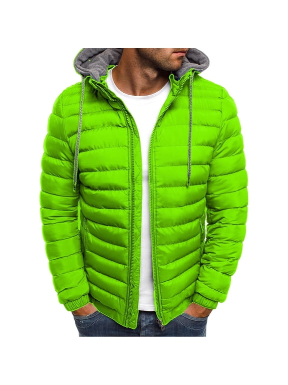 Coats for Men Jackets for Men Men Winter Warm Thick Bubble Coat Casual Jacket Outerwear