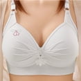 thumbnail image 1 of Viikei Daily Comfort Women's Bra with Wide Band,Woman's Printing Gathered Together Large Size Daily Bra Underwear No Rims White M, 1 of 1