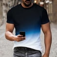 thumbnail image 1 of Viikei Dress Shirts for Men,Men‘s and Women's Funny Gradient Printed Casual Sports Round Neck Vintage Short Sleeved Shirt Blouse Tops Dark Blue XXXL, 1 of 9