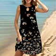 thumbnail image 1 of Viikei Dresses for Women Clearance,Elegant Short Sleeve Dress for Women,Women's Round Neck Sleeveless Gradient Tie Dyed Beach Dress Black XXXL, 1 of 6