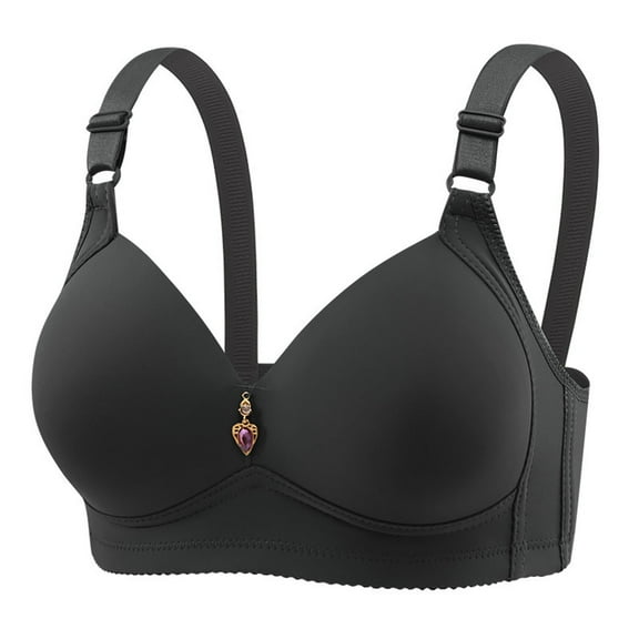 Viikei Everyday Use Women's Bra with Comfortable Fit,Women Fashion Gathering Breathable Underwear Underwear Black S