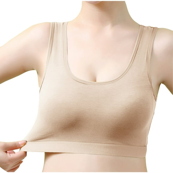 Viikei Everyday Use Women's Bra with Non-Wired Design,Ladies Traceless Comfortable No Steel Ring Breathable Gathering Bra Woman Underwear Beige XL