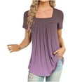 thumbnail image 1 of Viikei Fashionable Women's V-Neck Blouse in The Modern Style of The Year Gradient Color Short Sleeved Tops Women Fashion Printed Casual V-Neck Short Sleeve Loose T-Shirt Blouse Tops, 1 of 5