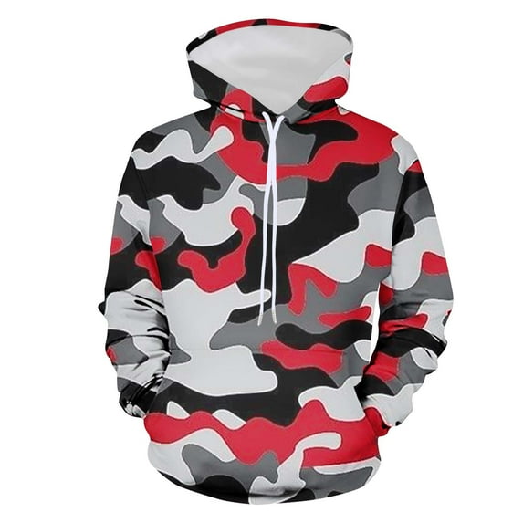 Viikei Hoodies for Men Sweatshirts for Men Men's Plush Sports Top Hooded Reflective Lace Up Patchwork Sweater
